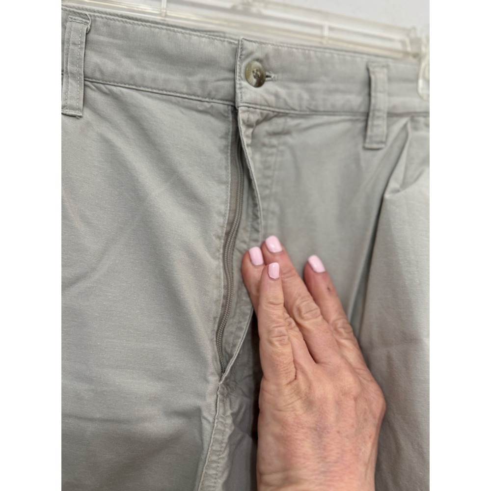 Columbia Mens Tan Khaki Cargo Shorts Pleated Side Elastic Vintage Utility Dad 40 - Picture 11 of 13